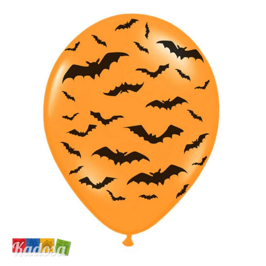 Palloncini Halloween Arancio con Pipistrelli - Kadosa