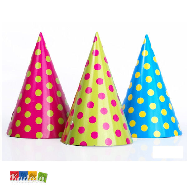 Cappello Cono Pois Colori Assortiti Set 6 Pezzi - Kadosa