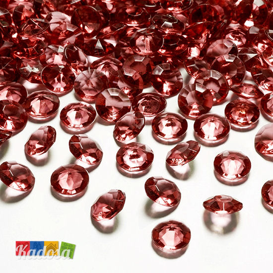 Diamanti Decorativi da 12 mm di Colore ROSSO Set 100 pz - Kadosa