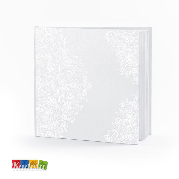 Guest Book Matrimonio Bianco Decorazione Floreale Perla - Kadosa