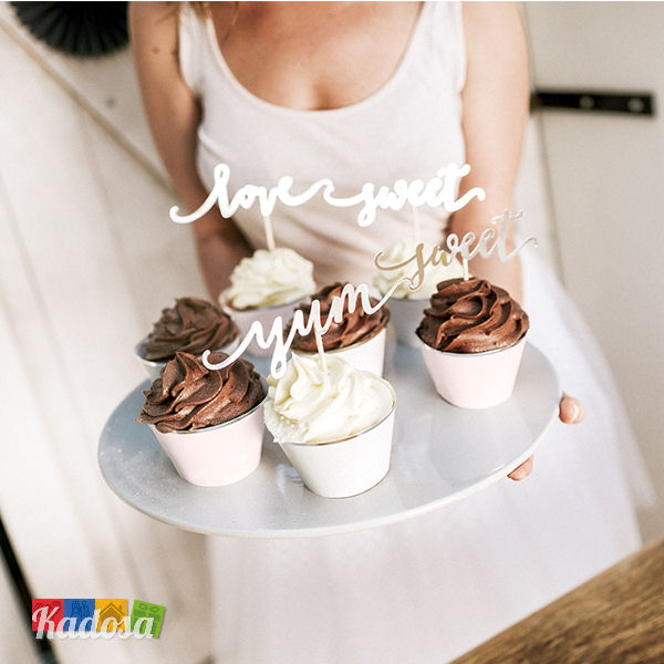 Cupcake Topper LOVE Sweet Yum - Kadosa