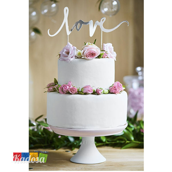 Cake Topper LOVE argento - Kadosa