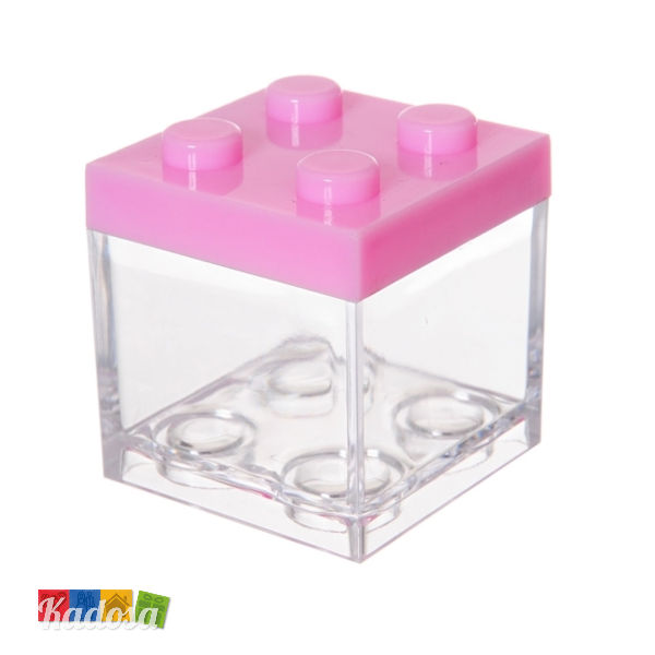 Scatola Porta Confetti Mattoncino Lego Rosa - Kadosa