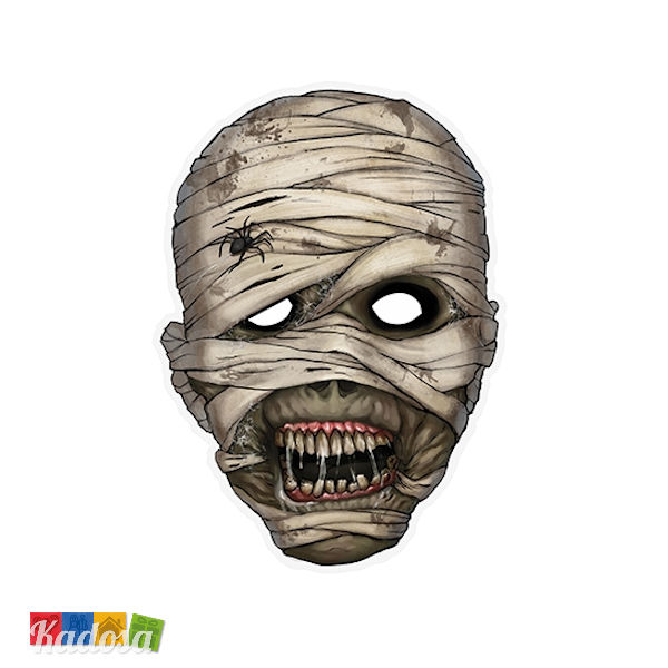 Maschera Mummia Halloween in Cartoncino con Elastico - Kadosa