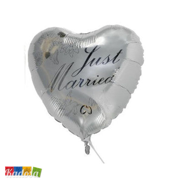 Palloncino CUORE Argento Just Married - Kadosa