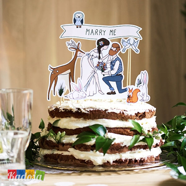 Topper Marry Me - Wedding Cake - Kadosa