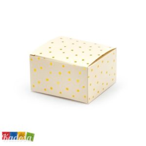 Box Porta Confetti POIS Crema con Pois Sparsi Oro Set 10 pz PUDP25-081J - Kadosa