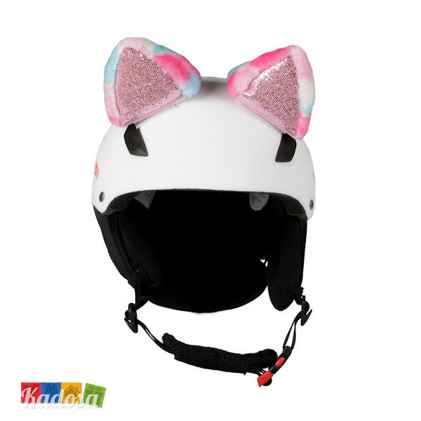 Kawaii orecchie da orso rotonde per casco orecchie di peluche adesivo velcro casco da sci accessorio per bambini Balance Bike casco Decor 