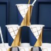Bicchieri di Carta BLU Gold Party compleanno festa fashion buon anno new year capodanno eleganti elegant spazio astronauta bambini adulti KPP18 - Kadosa