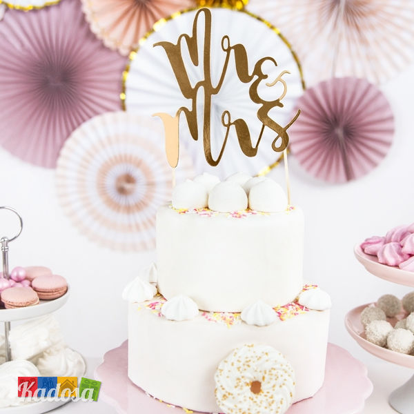 Cake Topper Mr & Mrs Sposo Sposa Matrimonio Sposi Wedding torta Nuziale - KPT10-019M - Kadosa