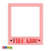 Cornice Photobooth Free Kiss Rosa Polaroid Bacio Romantico Amore Love San Valentino Matrimonio Wedding Selfie Selfiebooth PBF1 - Kadosa