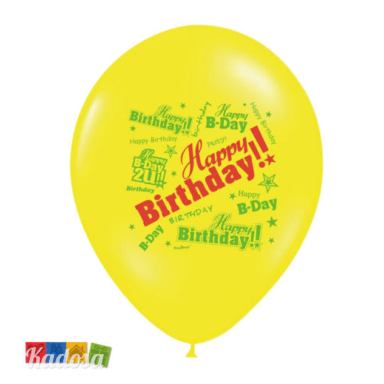 Palloncini Happy Birthday Colorati Multicolor Compleanno Festa Scritta Elio 18 20 30 40 50 60 70 Anni Stron Ballons Biodegradabili SB14P-254-000 - Kadosa