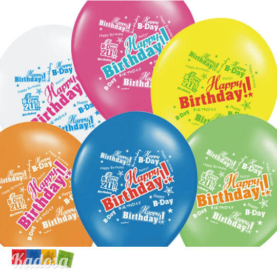 Palloncini Happy Birthday Colorati Multicolor Compleanno Festa Scritta Elio 18 20 30 40 50 60 70 Anni Stron Ballons Biodegradabili SB14P-254-000 - Kadosa