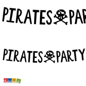 Ghirlanda Pirate Party Set Pirati - Banner teschio festa a Tema compleanno pirata nero Festone Striscione - GRL86-010 - Kadosa