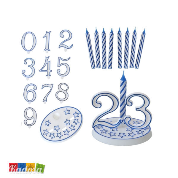 Numero d'argento Festa di Compleanno Decorazione Candele Cake Topper Decorazioni 0-9 