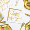 Tovaglioli Happy New Year Bianchi stelle Oro capodanno nuovo anno allestimento accessori festa party SP33-81-008-019ME 0 - Kadosa