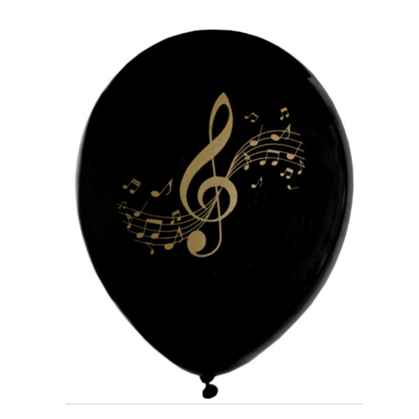 Palloncini Music Party black neri lattice biodegradabili palloncino festa a tema compleanno 6671_11_noir