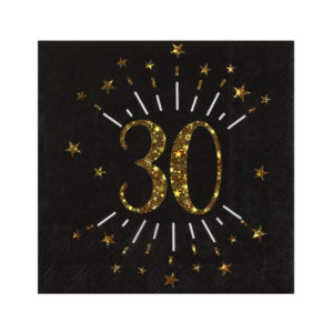 Tovaglioli Luci ed Oro 30 anni Happy Birthday dorati stelle party festa di compleanno da tema 6790