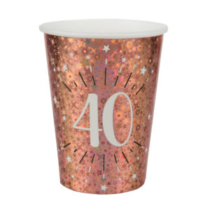 Bicchieri Oro Rosa 40 anni festa di compleanno party a tema stelle elegante brillantini
