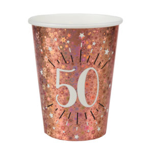Bicchieri Oro Rosa 50 anni festa di compleanno party a tema stelle elegante brillantini