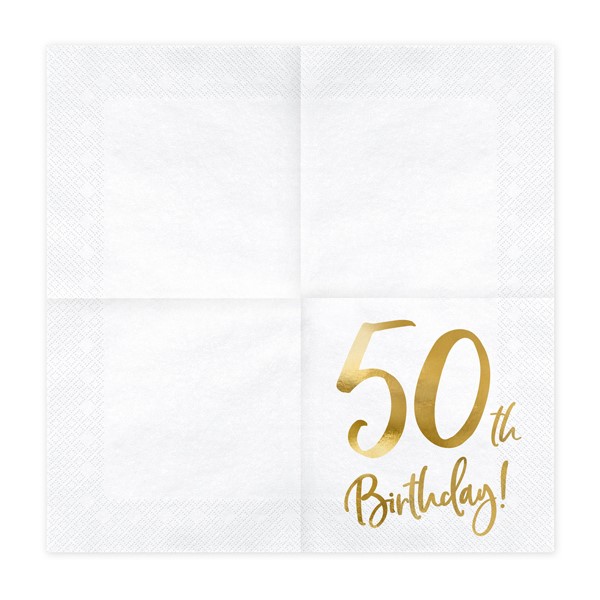 Tovaglioli carta 50 anni oro Compleanno Birthday SP33-77-50-008 Kadosa 2